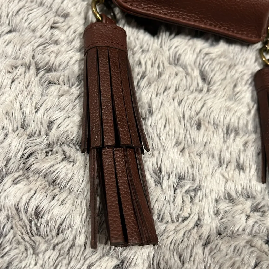 Rachel Zoe vintage leather phone crossbody bag with tassels & mini wallet NWT - Image 13