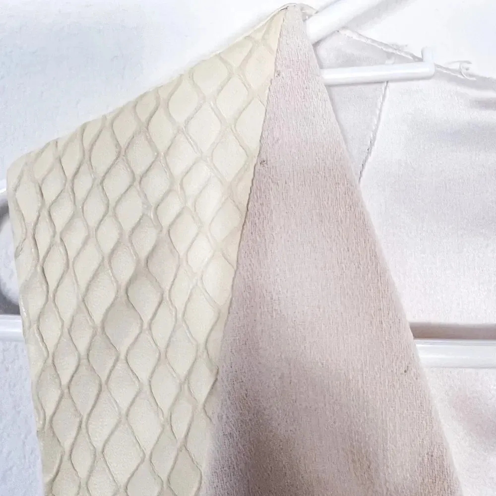 Cushnie Et‎ Ochs Fishnet Leather & Wool Crepe Paneled Dress Ivory Size 6 - Image 8