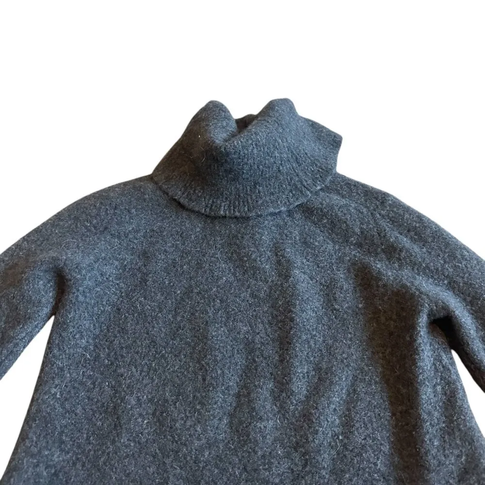 St. John Wool Blend Turtleneck Sweater Pullover Stretch Dark Grey Size Small - Image 7