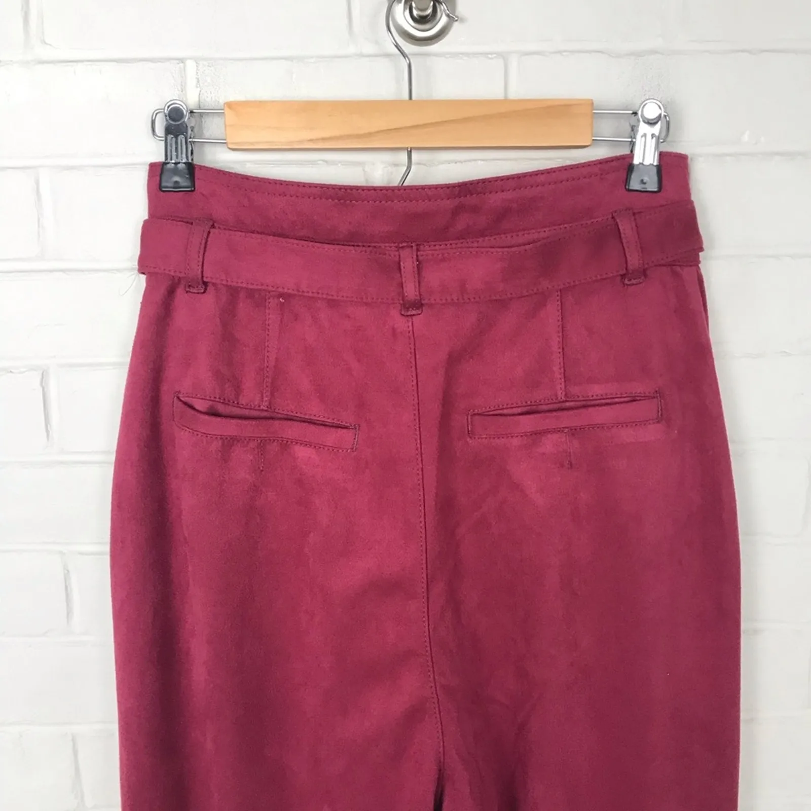 Free People NWT Nightfall Vegan Suede Paperbag Waist Cropped Pants Size 2 - Image 11