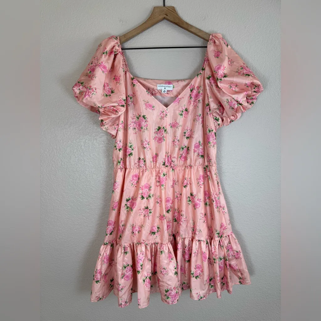 Loveshackfancy x Target Cecile Puff Sleeve Pink Floral Ruffle Mini Dress size 16 - Image 9