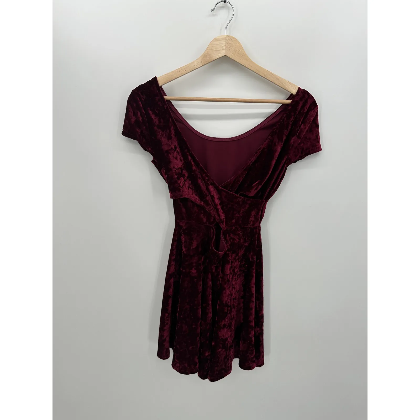 West Seal Womens Red Velvet Mini Dress Size S Mini Vampire Witchy Grunge NWT - Image 2