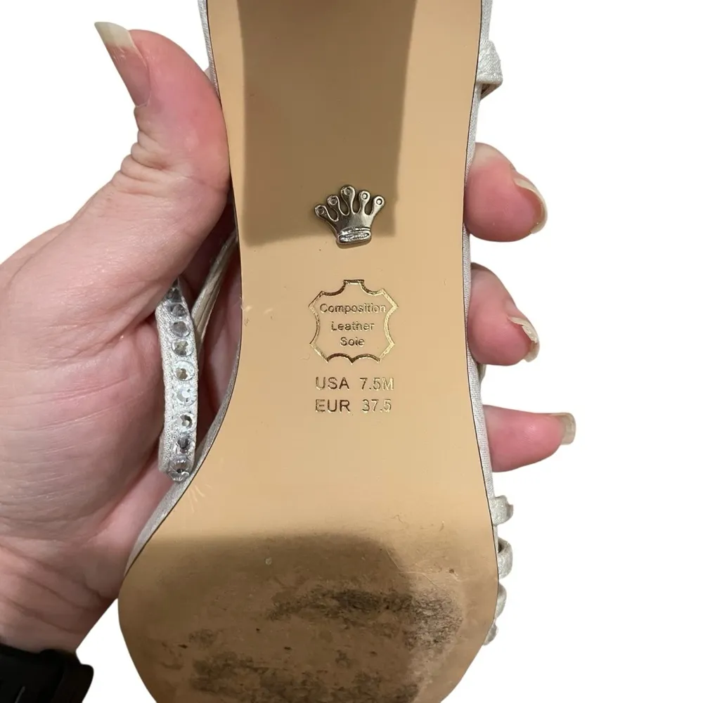 NINA Gerri-fy Block Heel Slip On Slingback Sandal Silver Women’s Size 7.5 - Image 9