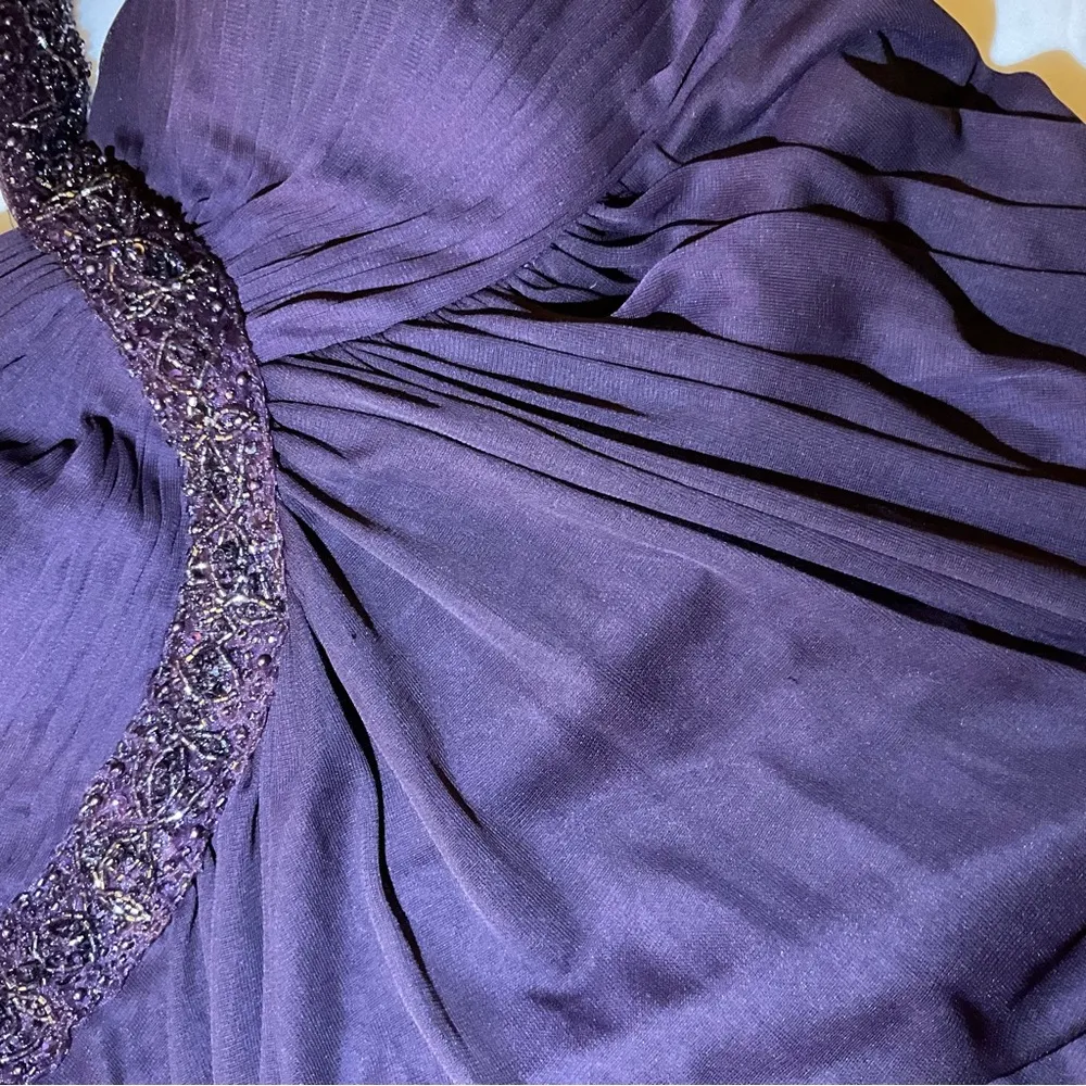 XSCAPE by Joanna Chen | Bare One Shoulder Purple Women’s Dress Size 14W - Image 6