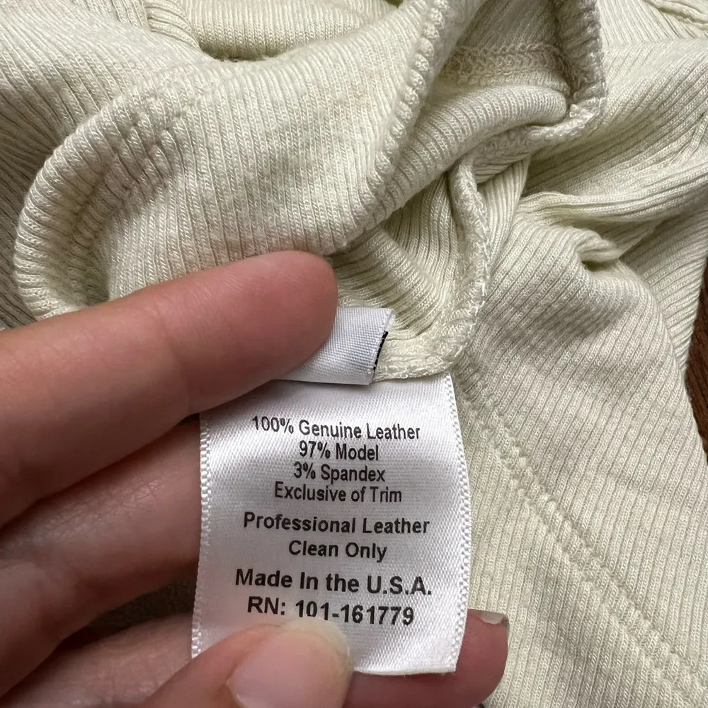 Illia Modal & Leather Ribbed Tank Top Size 10 - Image 3