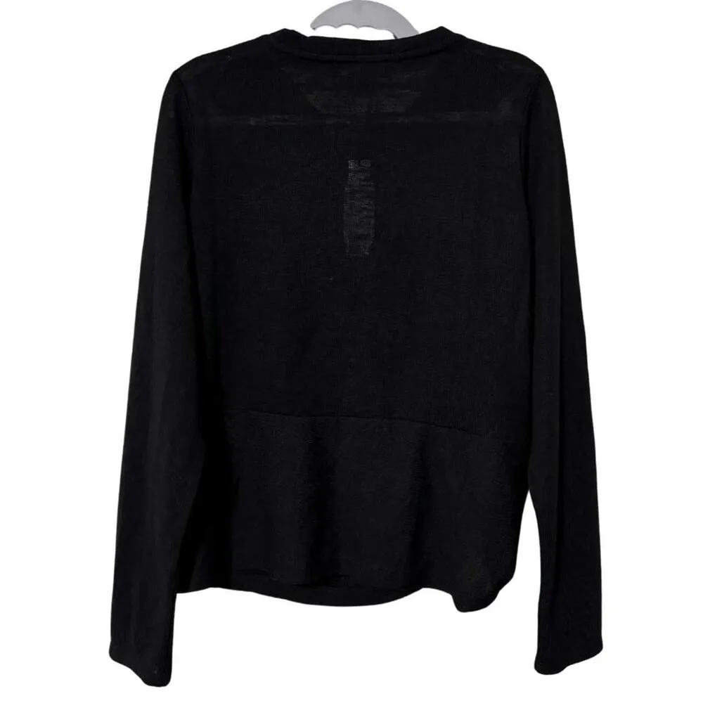 SANCTUARY Long Sleeve Knot Detail Sweater Tee Pullover Black NWT Medium - Image 5