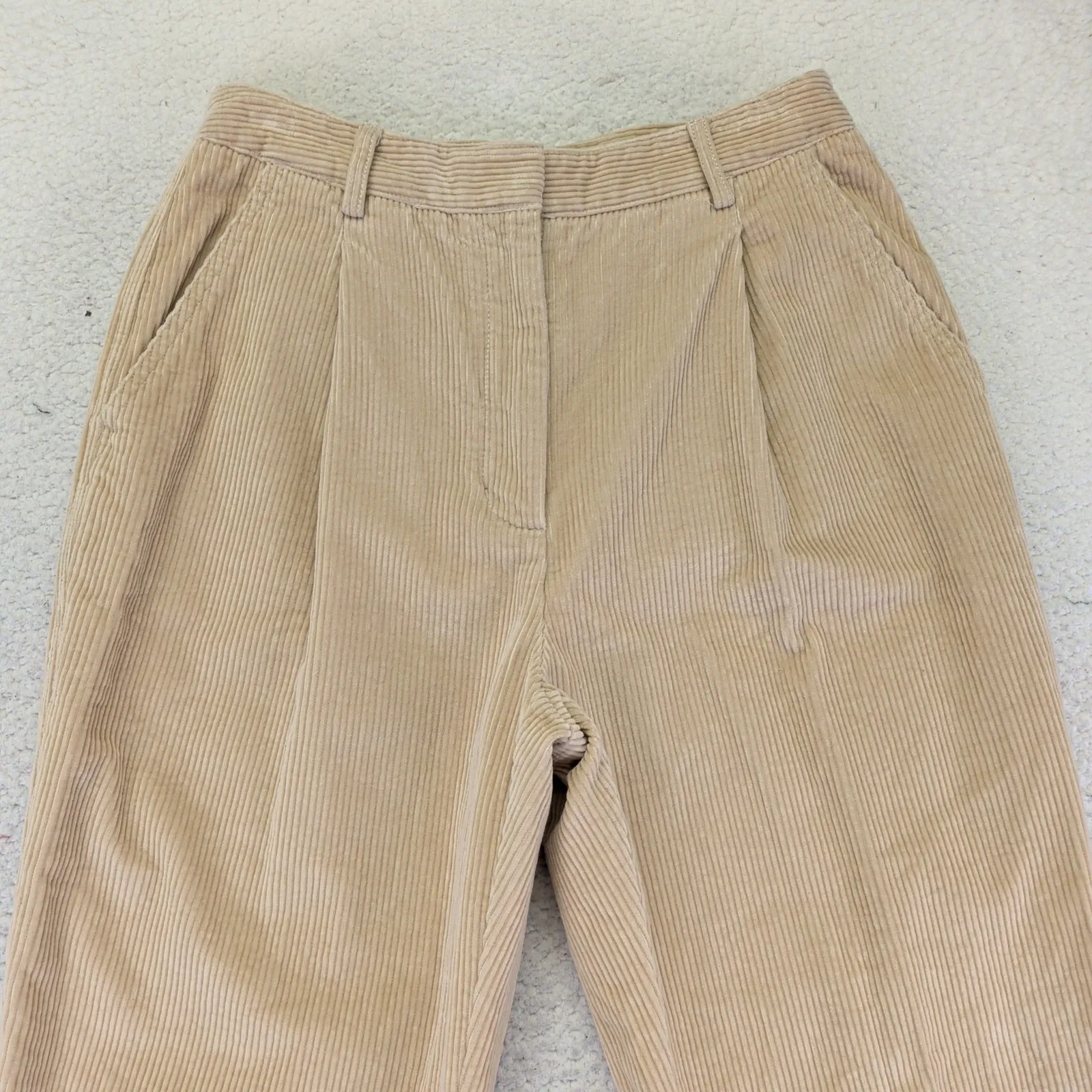 Aritzia Wilfred Free Lennox Corduroy Pant Women 6 Pleated Straight Leg Tan 75456 - Image 6