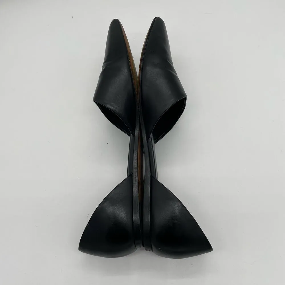 Vince Nina Leather D'Orsay Flats - Black - 11M - Image 8