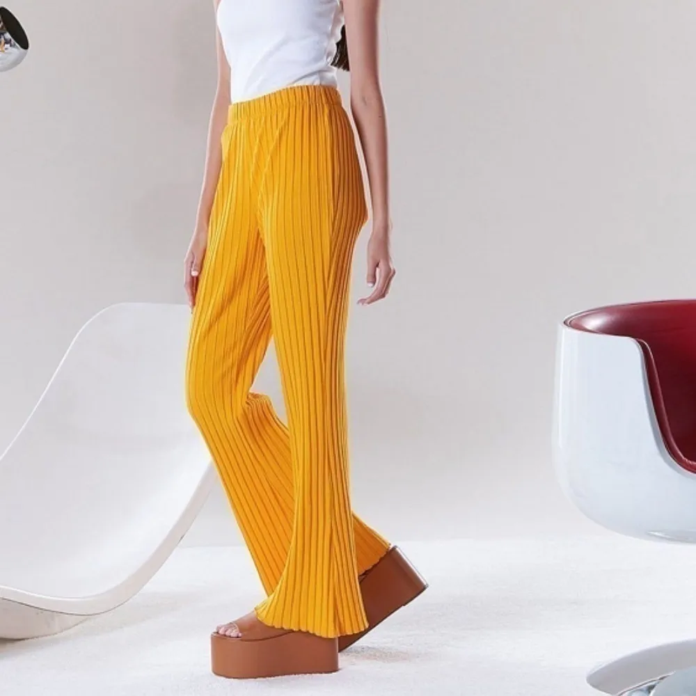 Simon Miller Rib‎ Alder Wide Leg Cropped Pants in Cyrene Orange XS Stretch Comfy - Image 3