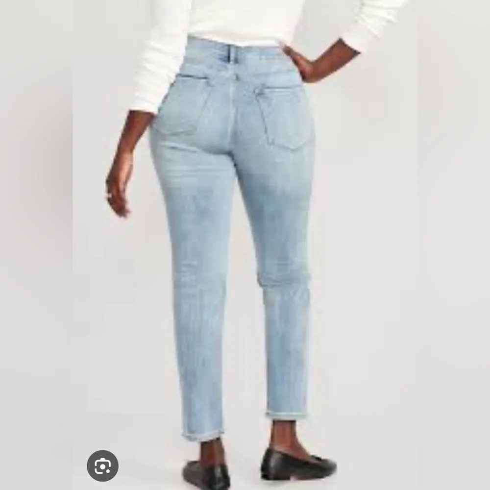 Power Straight High Rise Distressed Denim Size 12 - Image 2