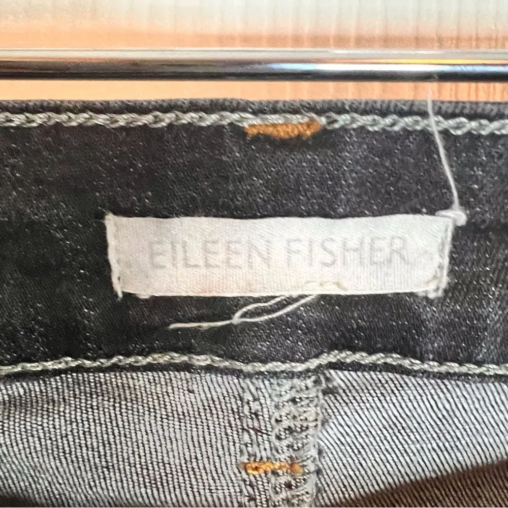 Eileen‎ Fisher Women's Black Skinny Jean Size 12 Excellent Condition - Image 5