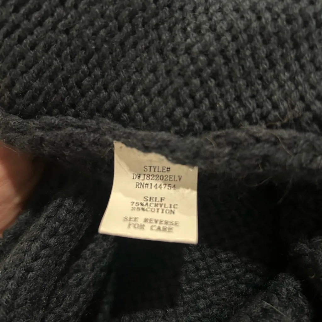 Davi & Dani Oversized Cocoon Cardigan Navy Blue Dolman Sleeve Open Front Large - Image 6