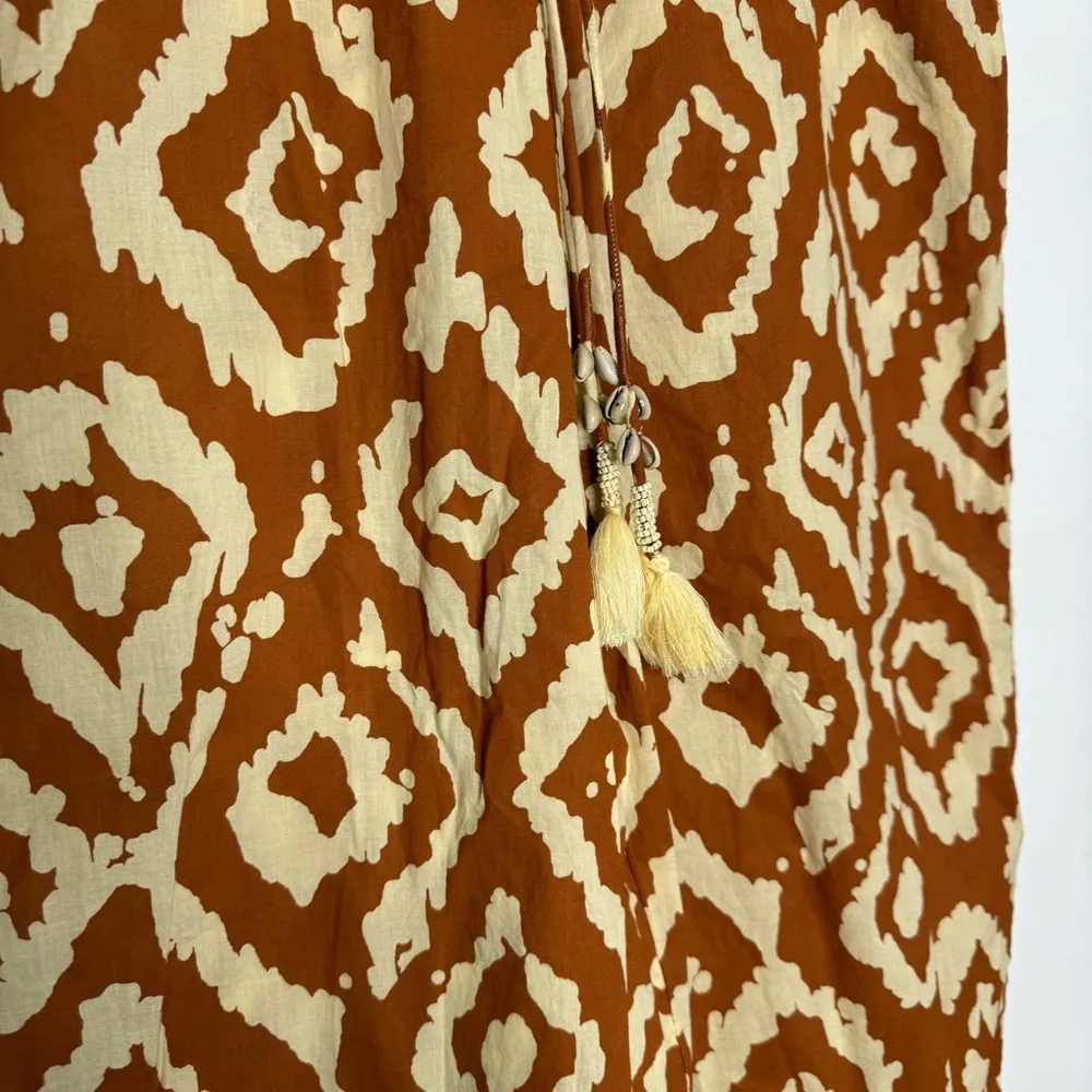 Haute Hippie Beach Aztec Print Wide Leg Pants Size Medium Boho Pull-On Shell - Image 6