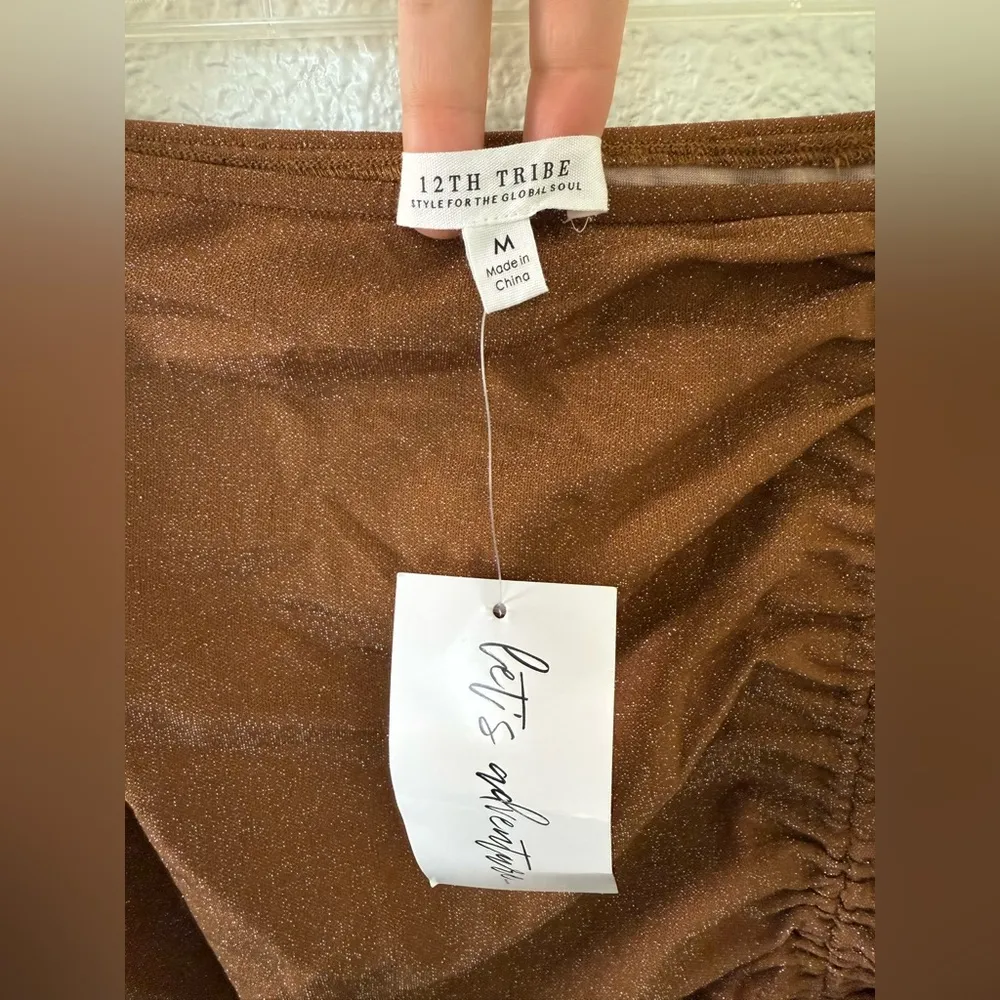 NWT 12th Tribe St. Barths Shimmer Mini Skirt Medium - Image 4