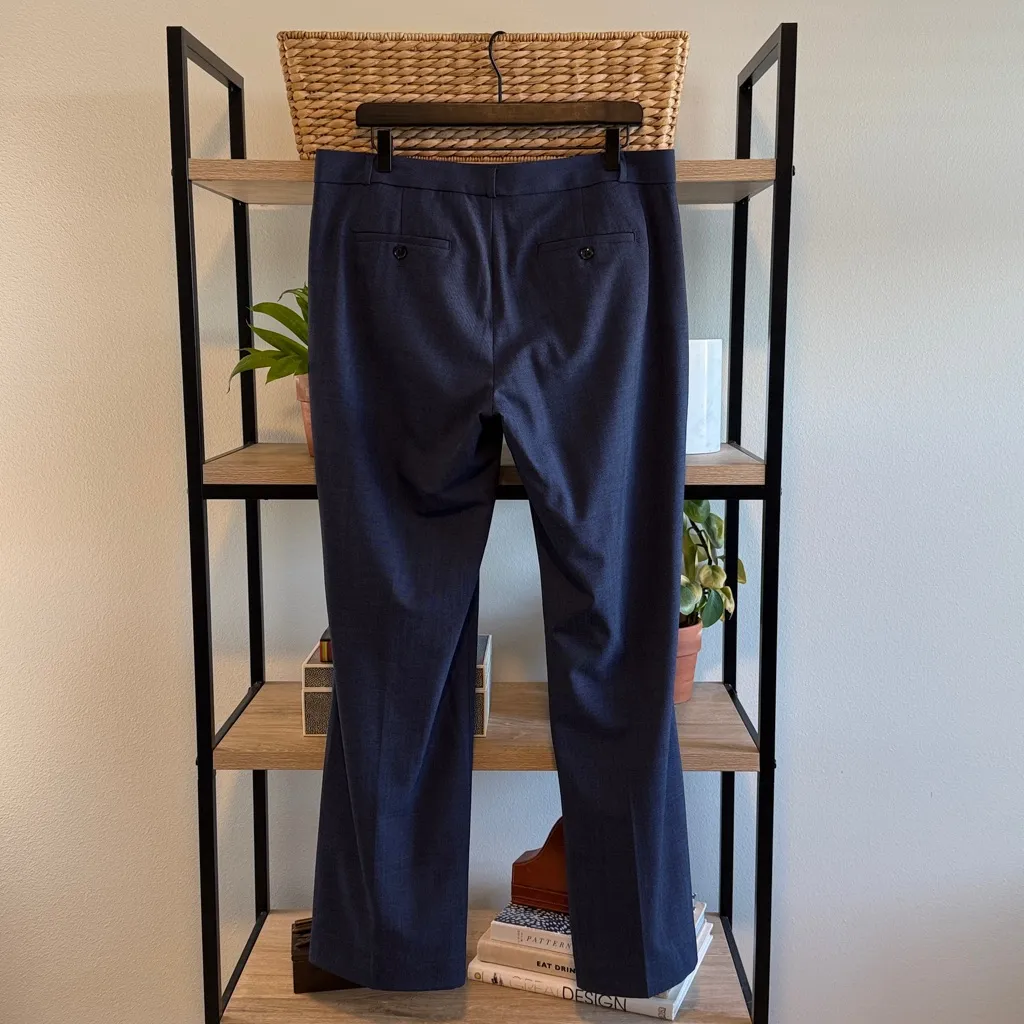 Banana Republic Logan Stretch Wool Mid-Rise Blue Woven Dress Pant Trouser, 12 - Image 5