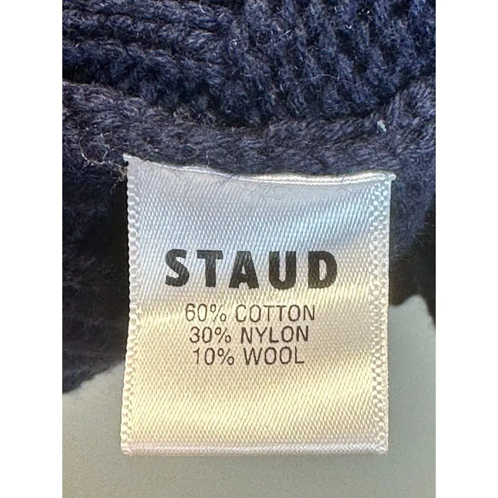 Staud Women's Size XL Navy Rockey Cold Shoulder Turtleneck Sweater NWT - Image 8