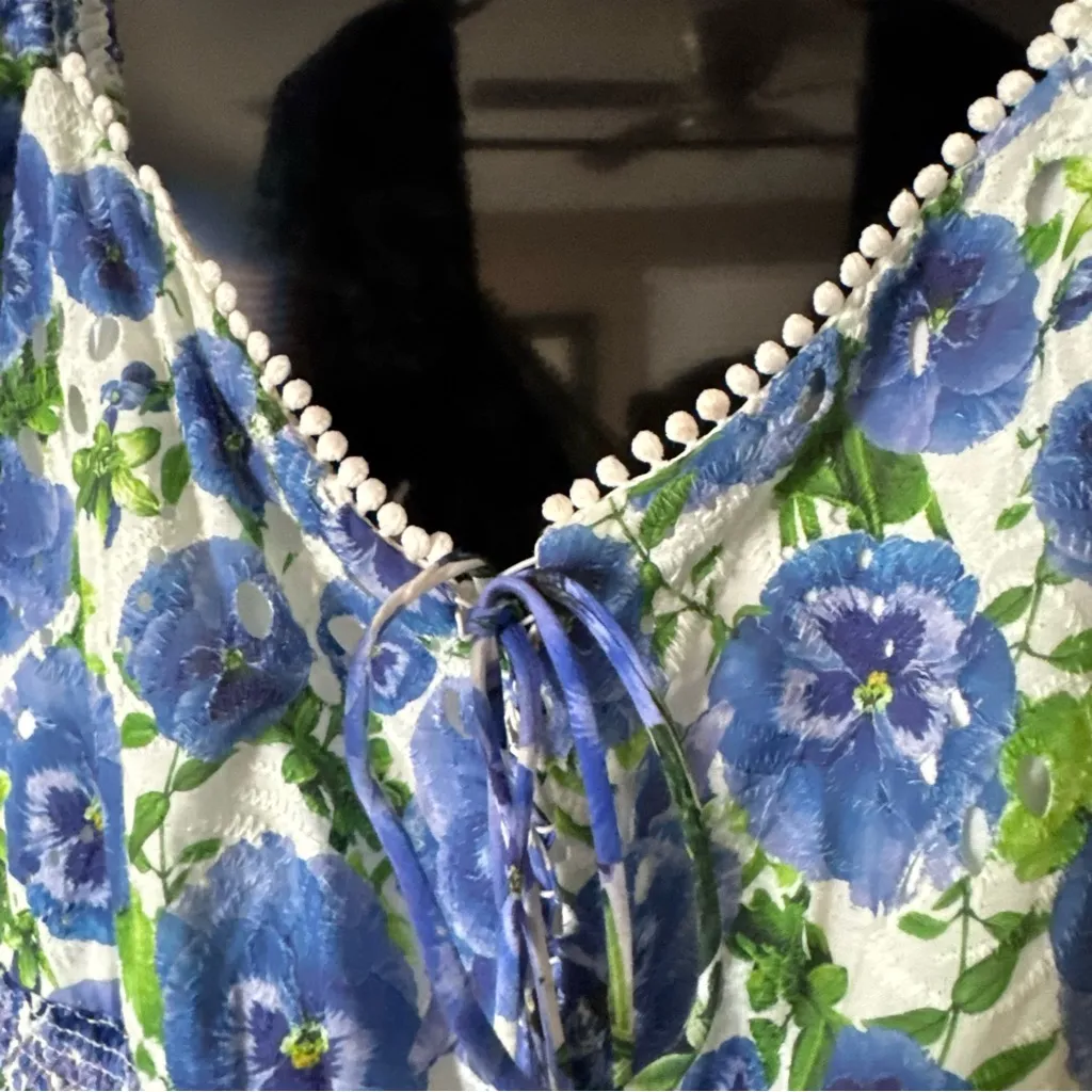 Alice + Olivia Crawford Pansy Floral Puff Sleeve Mini Dress Size 8 - Image 7