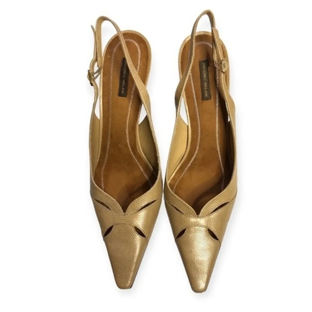 Antonio Melani Leather Slingback Pointed Toe Heels - Image 2