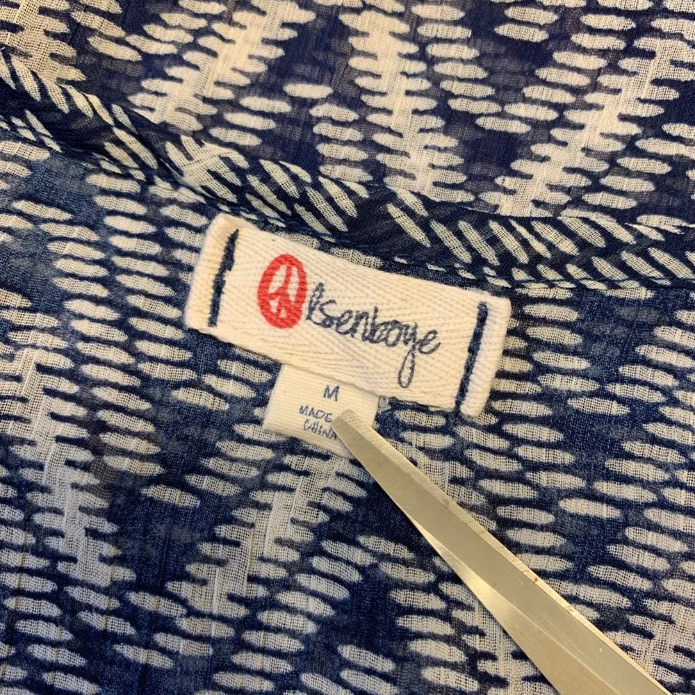 Olsenboye Blue Printed Sheer Tank Top - Image 8