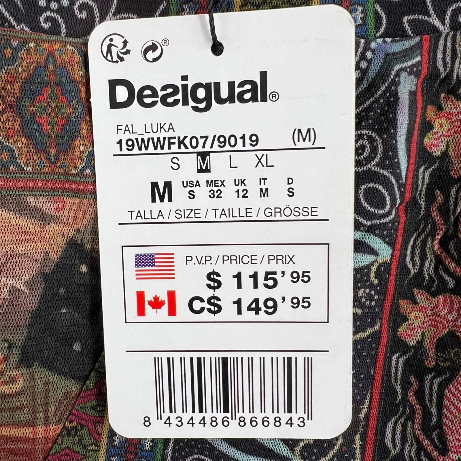 Desigual Luka‎ Mesh Patchwork Skirt US Small Asymmetrical Hem Summer Boho Chic - Image 5