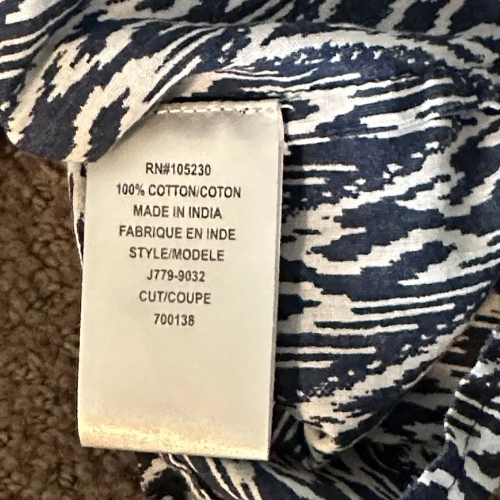 Joie a la plaza Women's Navy Blue and White Beach Coverup Dress - Size XS - Image 7