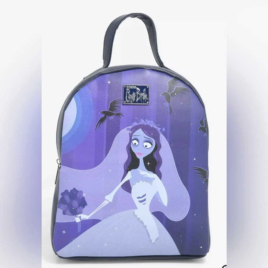 Corpse Bride Emily Mini Backpack Tim Burton Purple and Navy NWOT - Image 2