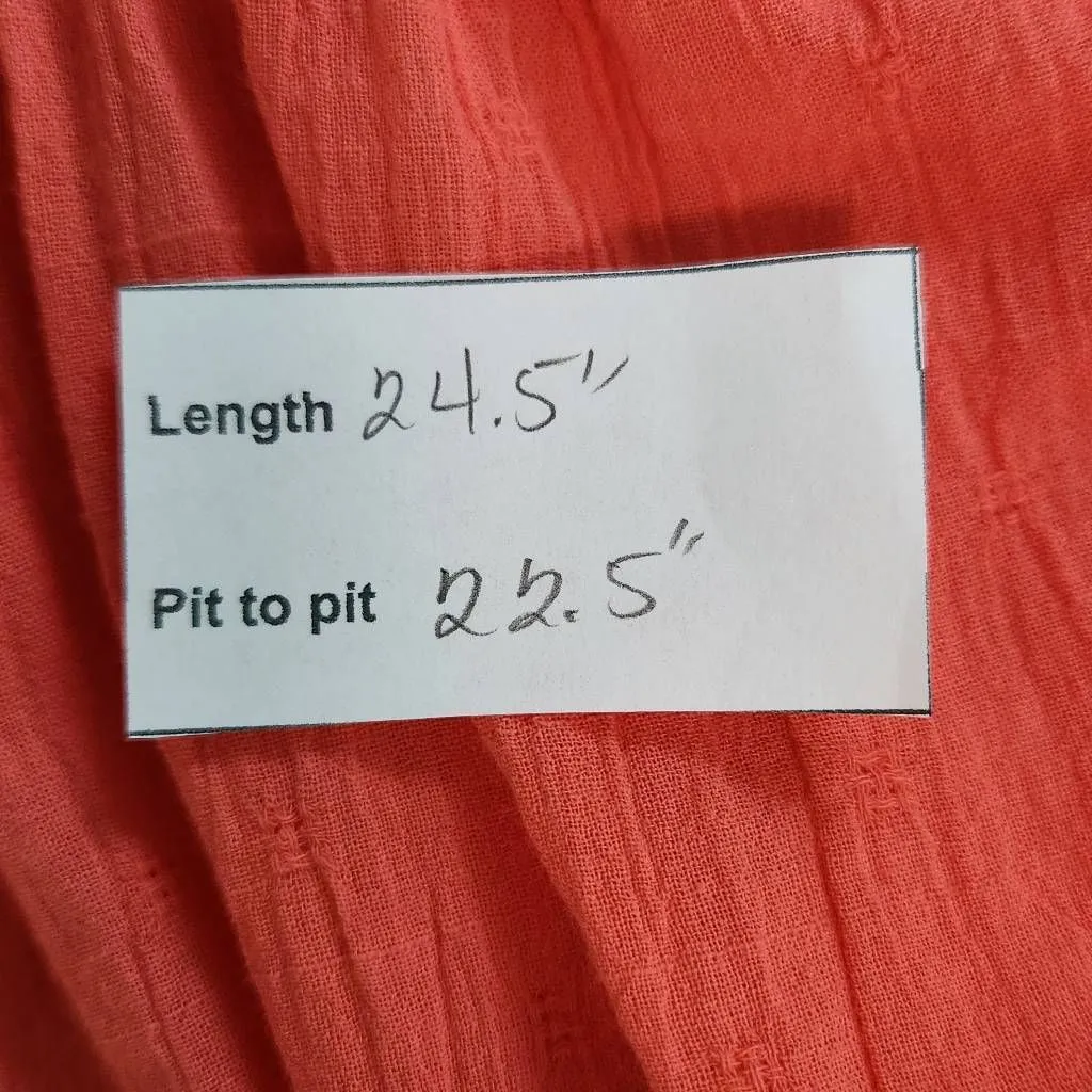 Terra & Sky Coral Pink Blouse with Full Ruffle Sleeve Size 0X Plus Size Pink Top - Image 11