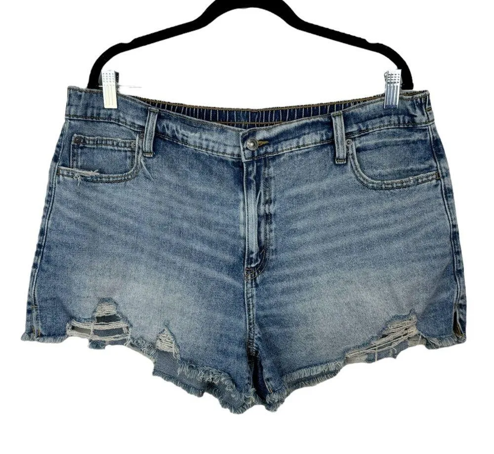 Aerie Daydream Denim Shorts Sz XL Distressed Light Wash Stretch Jean Short - Image 2