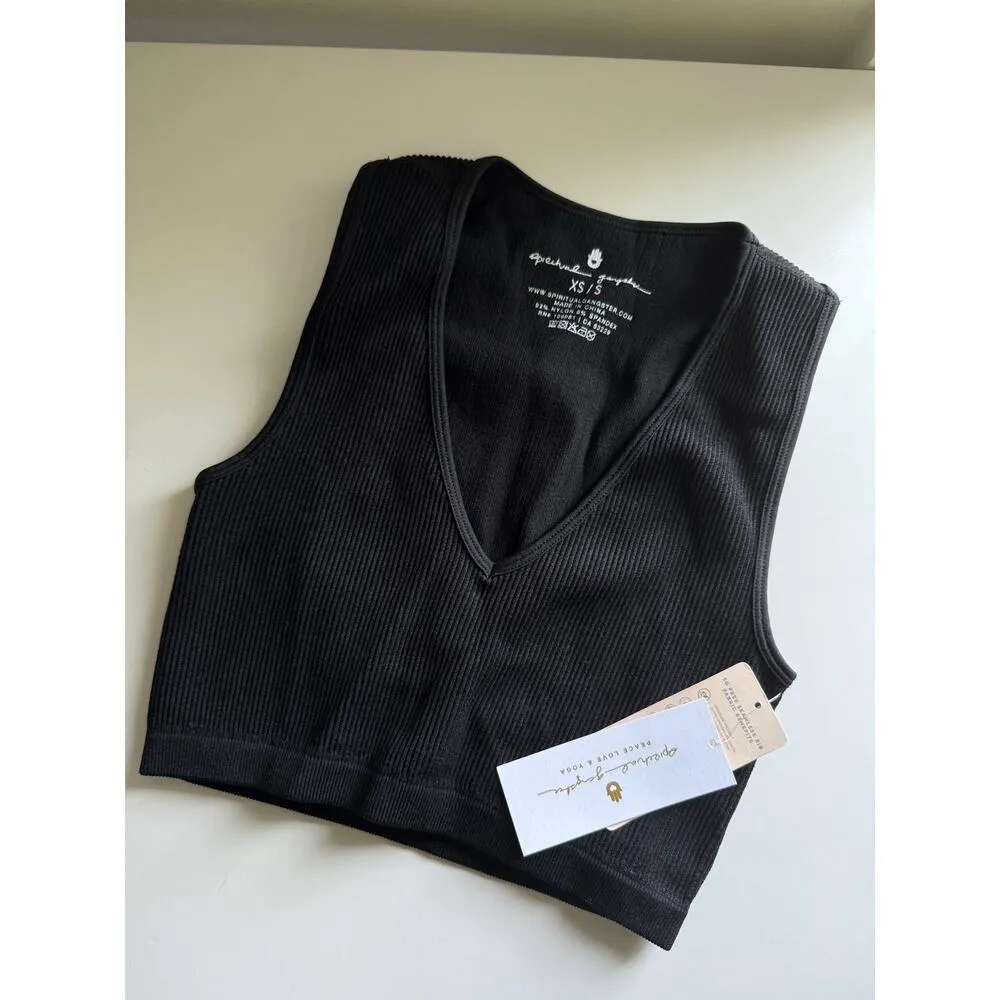 $58 New Spiritual Gangster Mya Seamless Bra Black XS / S - Image 4