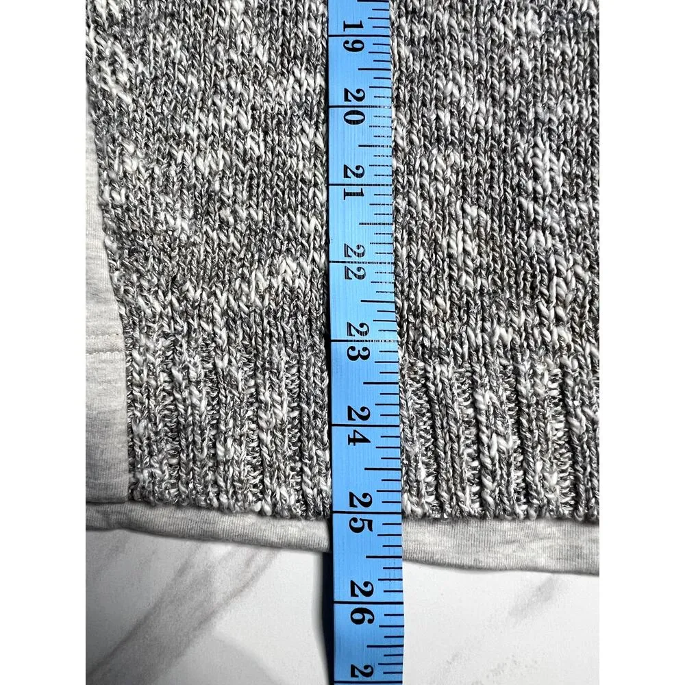 Lafayette 148 Crochet Woven Knit Cotton Sweater Top Gray Tan White M - Image 6