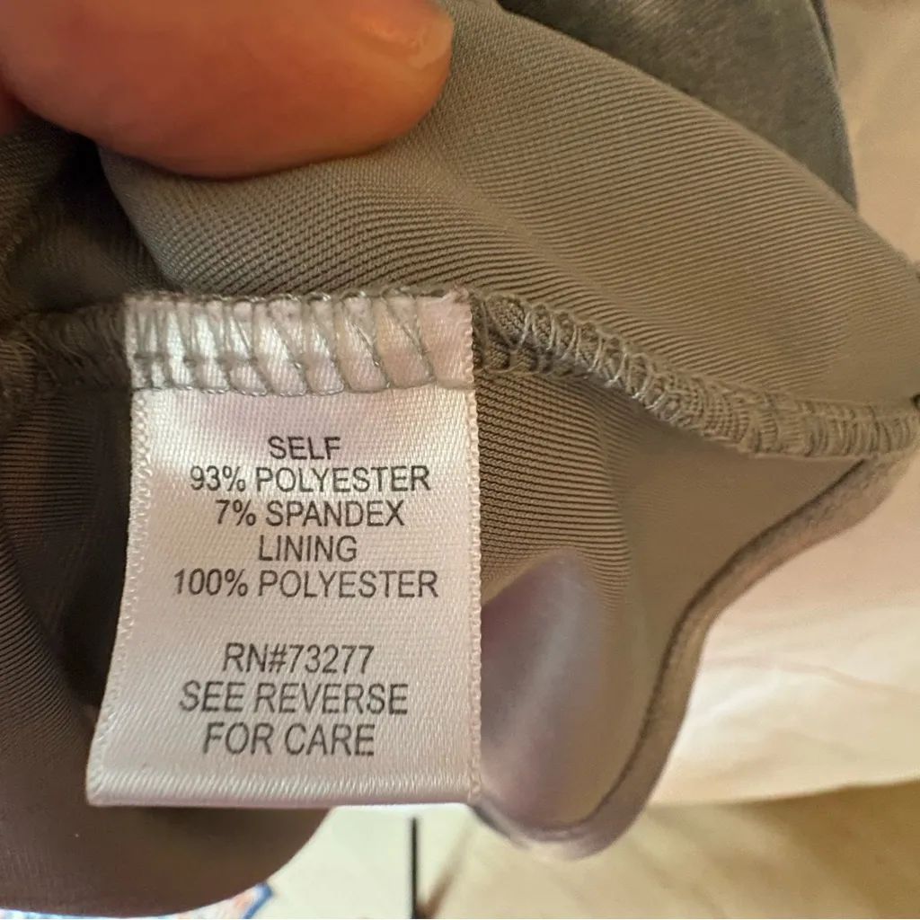 Babydoll Grayish green short dress puffy sleeves size XL Gray - Image 7