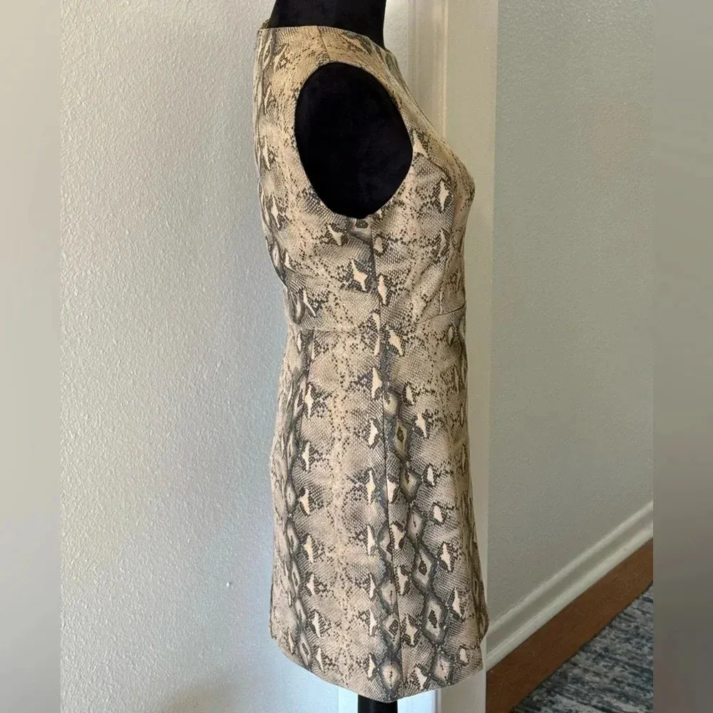 She & Sky Snake Skin Print Round Neck Sleeveless Midi Dress - Image 4