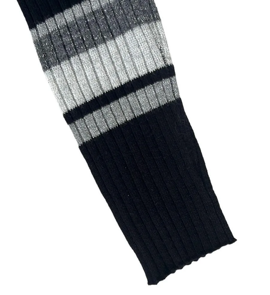 Like New Frame Striped Metallic Ribbed Long Sleeve Pullover Sweater Size Small - Image 5