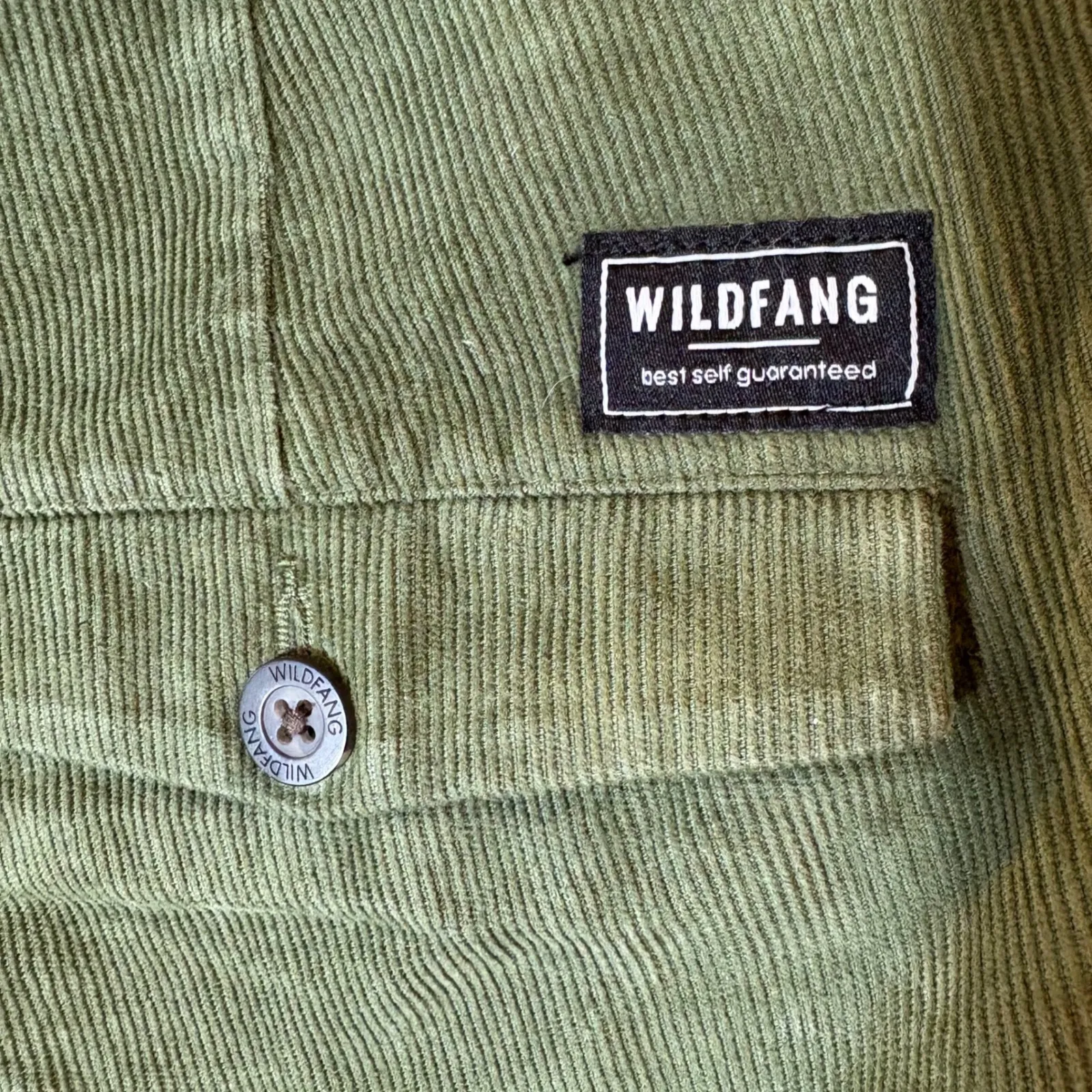 Wildfang The Essential Corduroy Trousers Olive Green Size 10 - Image 5