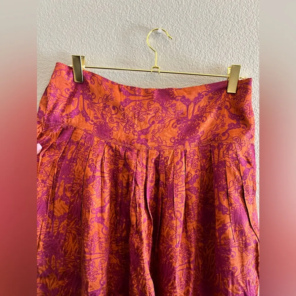 Free People Floral Boho Harem Pants in Dusty Papaya Color Size SP - Image 6
