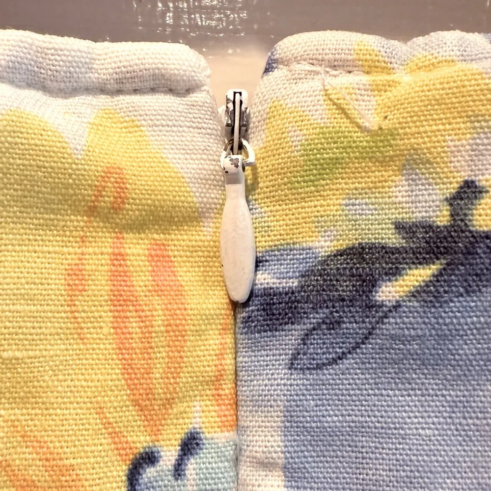 Liz Claiborne Sleeveless Vintage Blue Floral Maxi Sundress Linen Blend Size 4 - Image 4