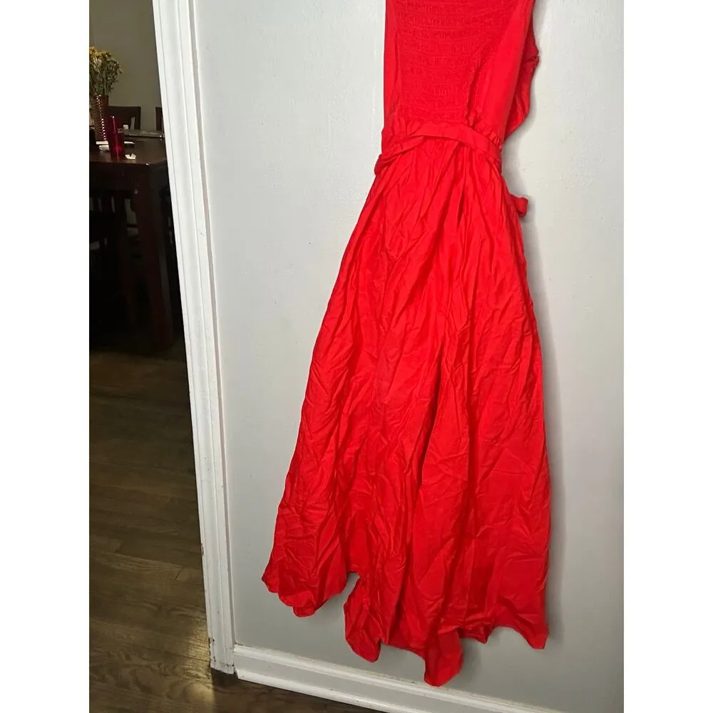 TOCCIN x RTR Red Sweetheart Neckline Strapless Flowy Skirt Midi Dress Size 14 - Image 10