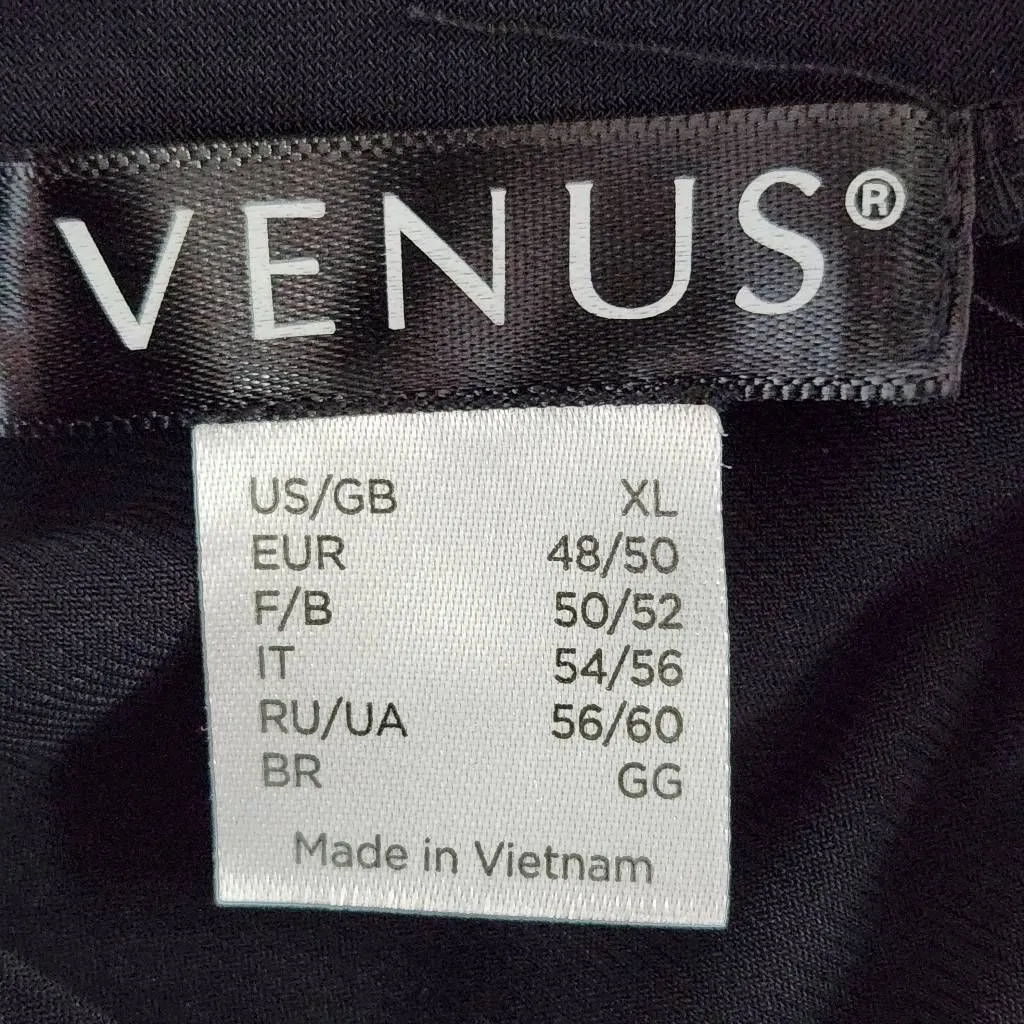 Venus Black Bodycon Dress with Floral Embroidered Shoulder Cutouts Size XL - Image 8