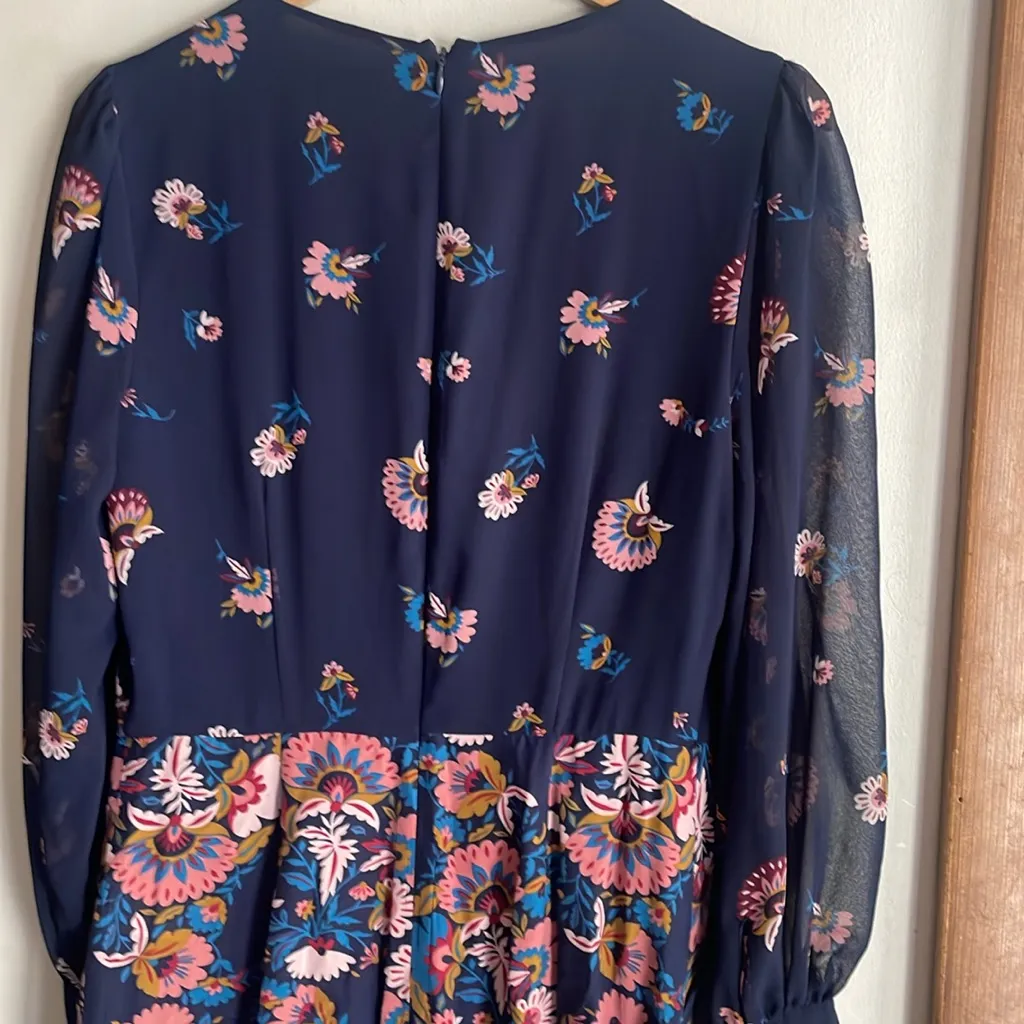 Boden Belgrave Jumpsuit Silk Navy Flourish Scatter Blue Size 6 - Image 11