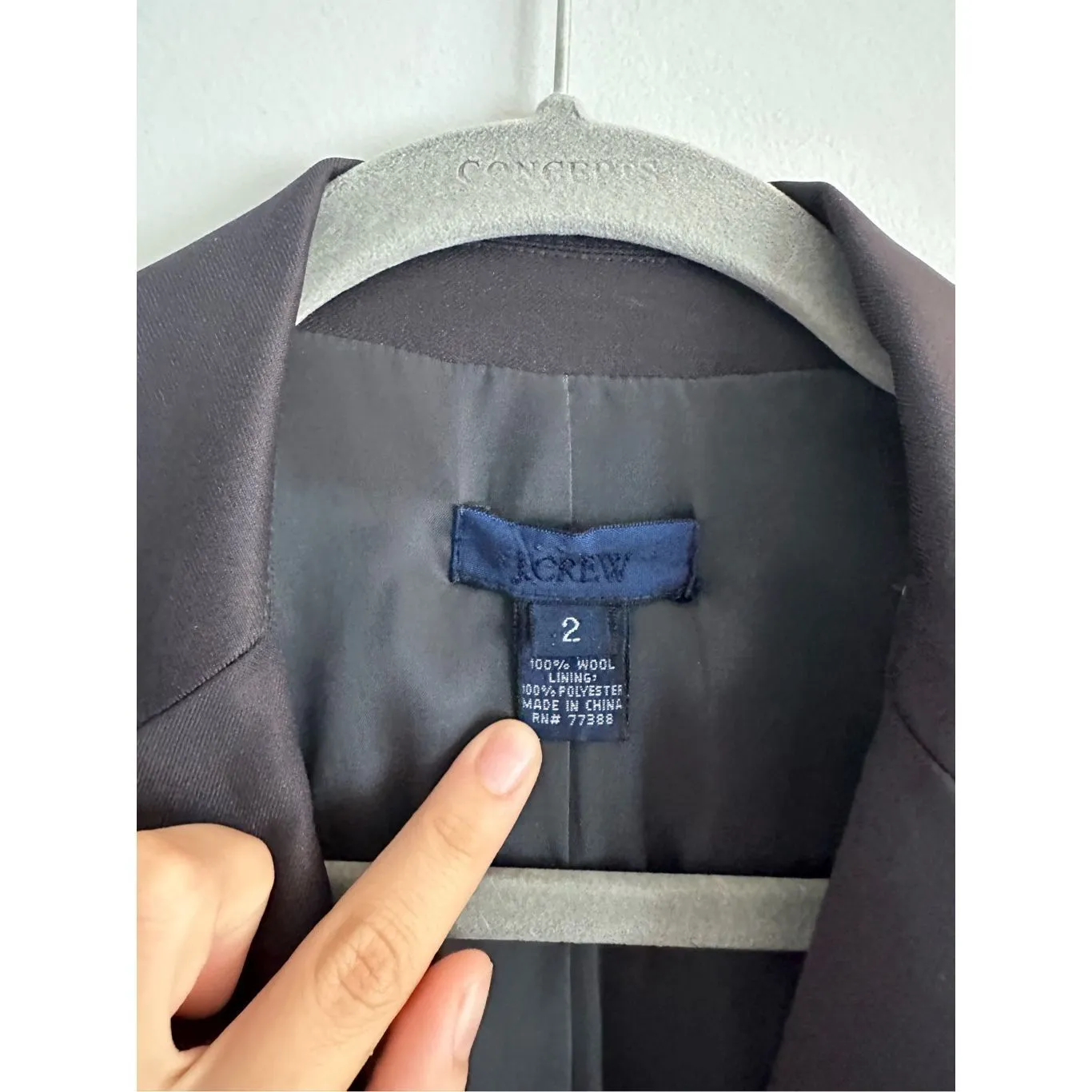 J. Crew 100% Wool Lining Two Button Blazer Super 120’s Jacket Gray Size 2 - Image 5