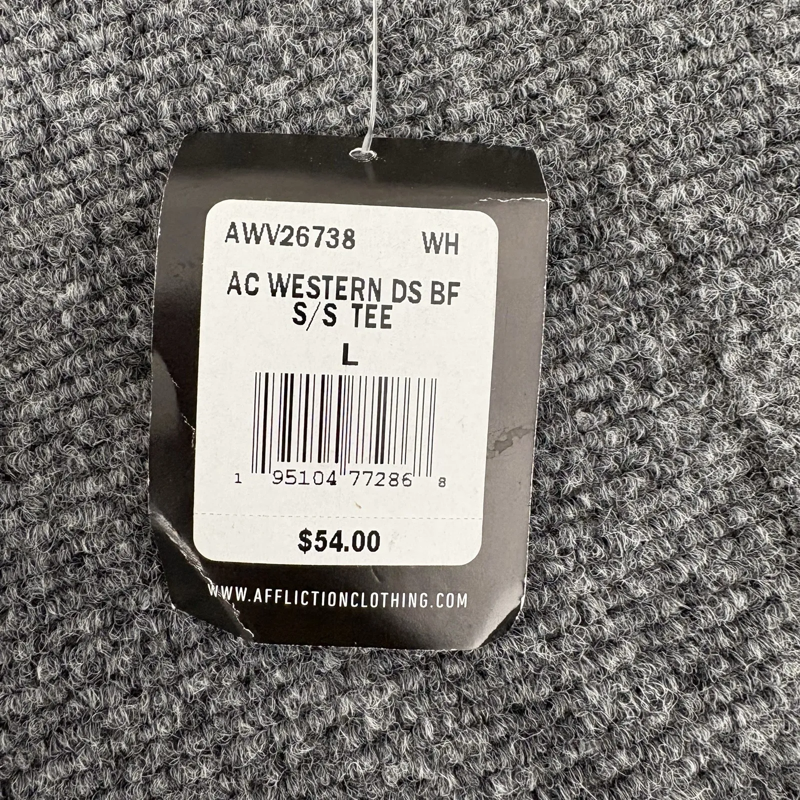 Affliction Womens L Tee White American Customs Rhinestone Distressed Western NEW - Image 5