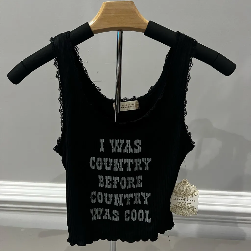 Altar'd State Black Country Statement Tank - Image 3