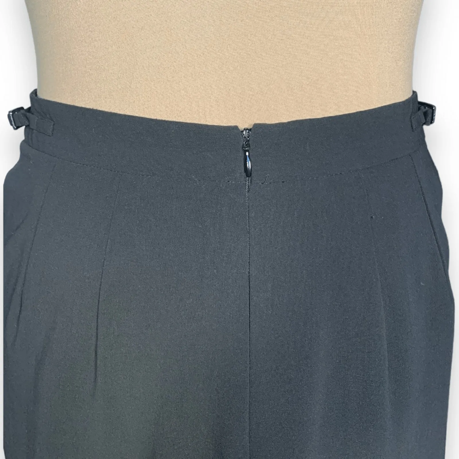 Vintage 90s Giorgio Armani Classico Black Wool Skirt IT 50 Made in Italy Skirt - Image 7