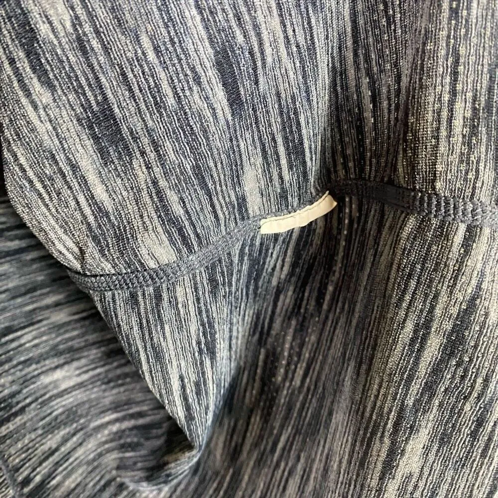 Zyia Navy Space Dye Long Sleeve Split Open Back Athletic Shirt Size M - Image 5