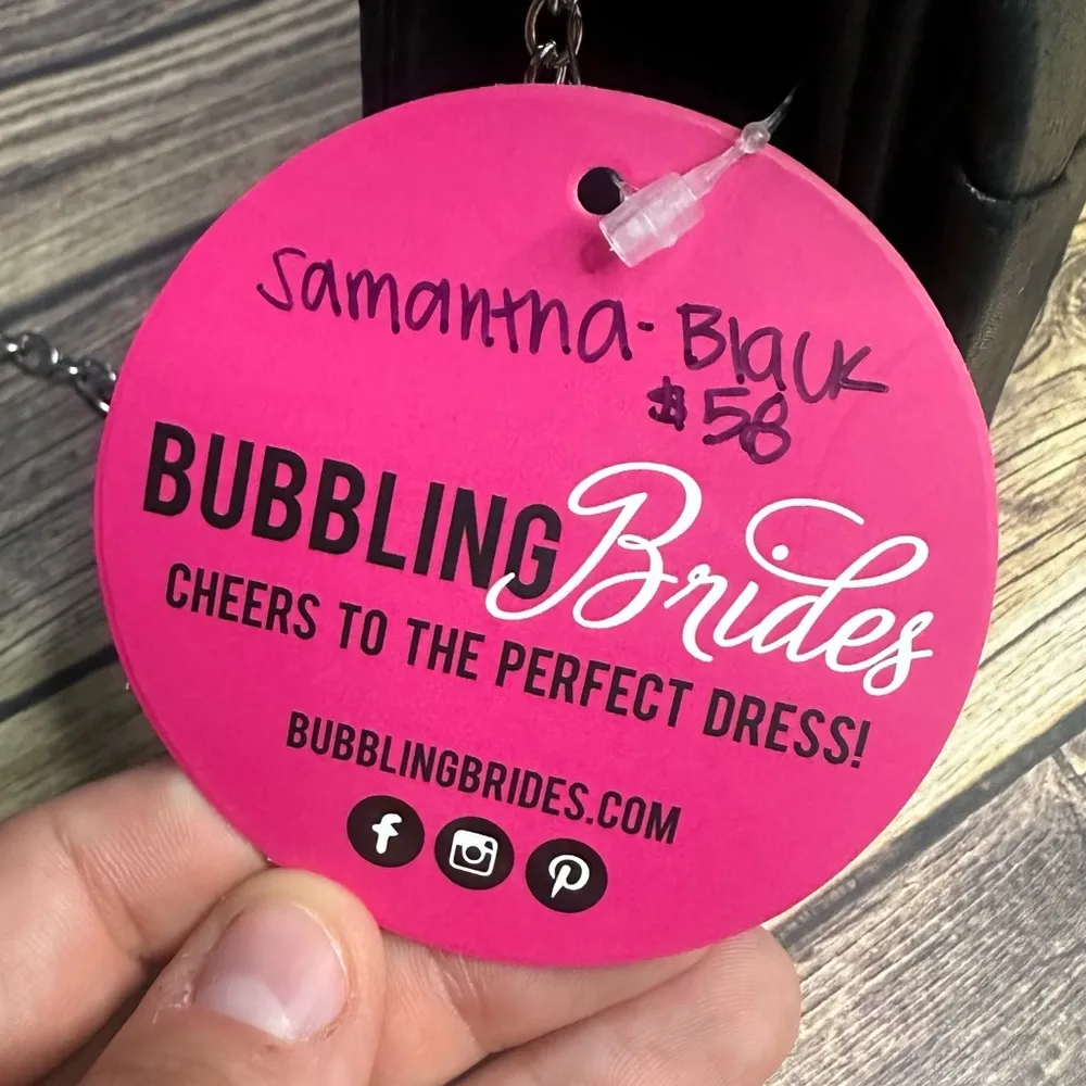 Elegant Black Clutch with Chain Strap for Bridesmaid or Special Occasion *Used - Image 11