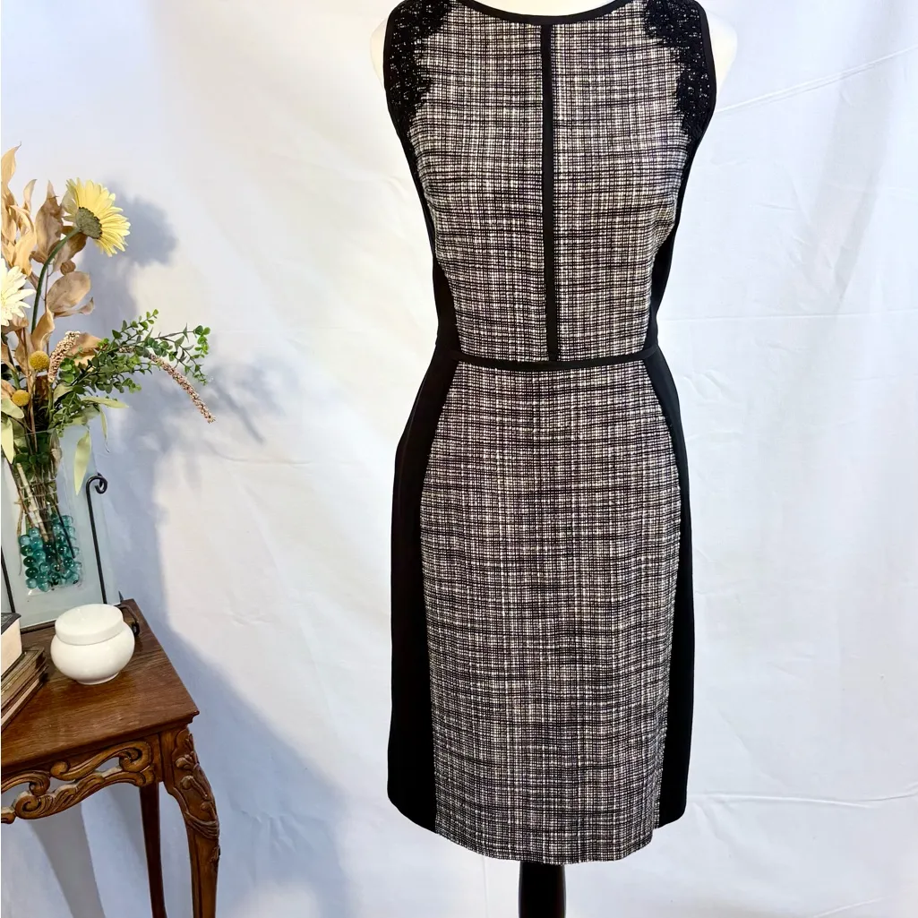 LOFT Textured Tweed Panel Sheath Dress – Size 8💚 - Image 8