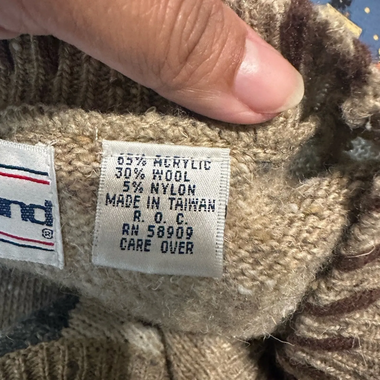 Vintage Westbound Wool Blend Brown Tan Tasseled Sweater Vest Boho Western Charm - Image 8