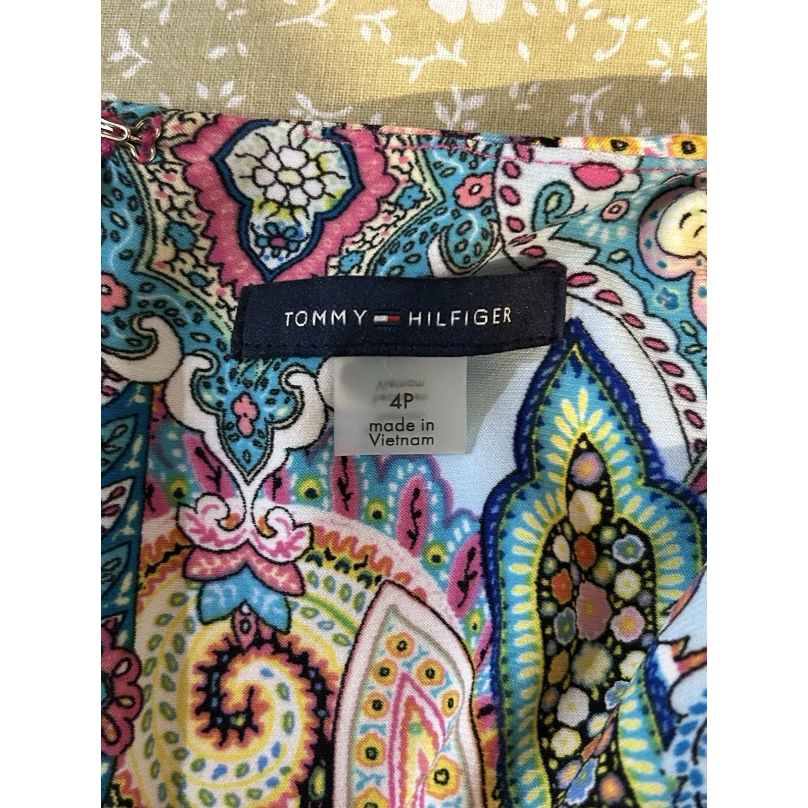 Tommy Hilfiger Women’s Petites Jaipur Paisley Matte Jersey Dress 4P Multicolor - Image 7