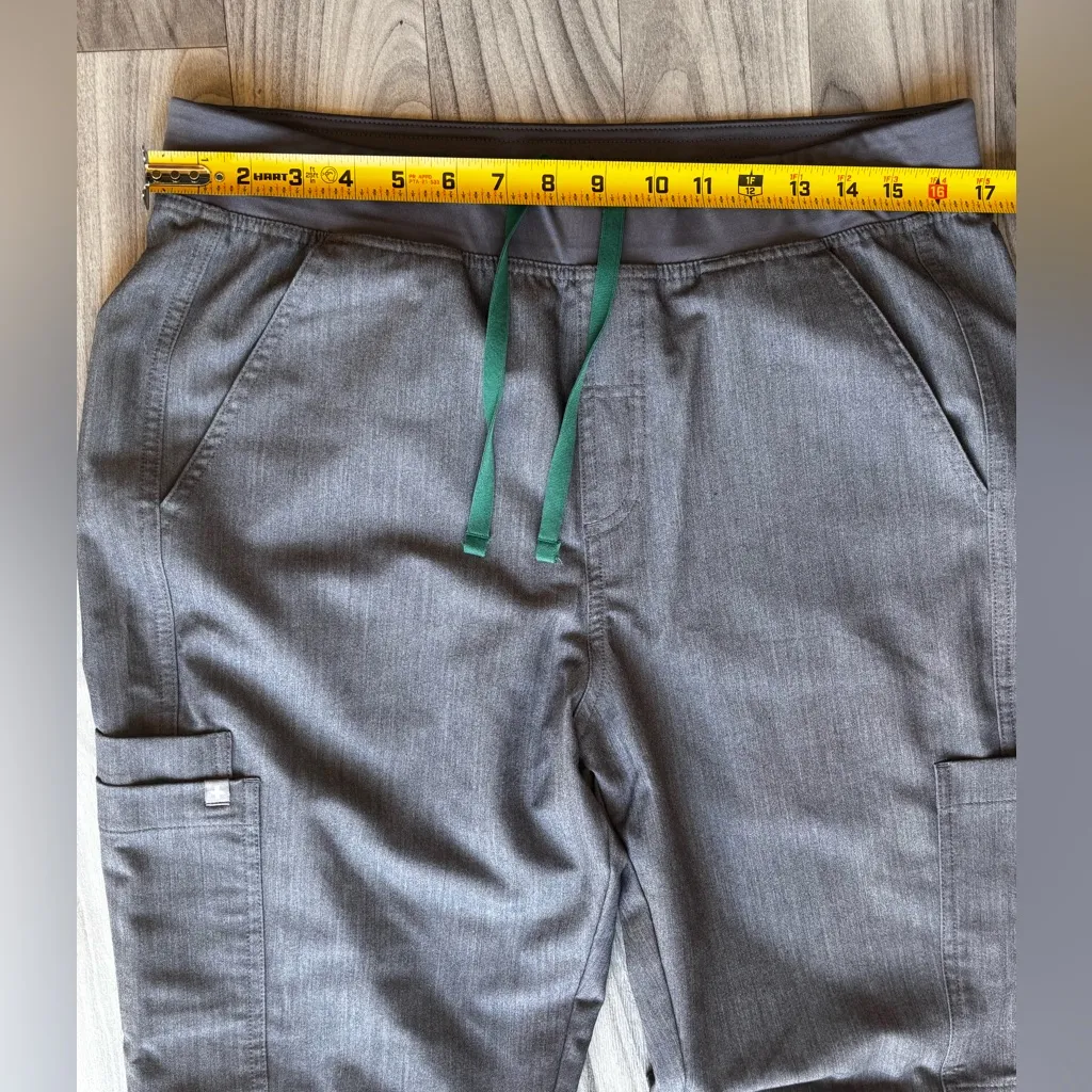 Figs Gray Cargo Pants with Green Accent - Image 4