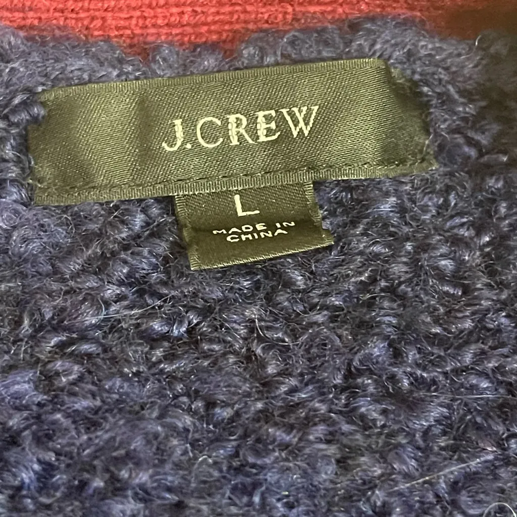 J. Crew contrast trim longline boucle Sherpa midi cardigan duster - Image 5